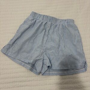Brandy Melville Light Blue Striped High Waist Shorts